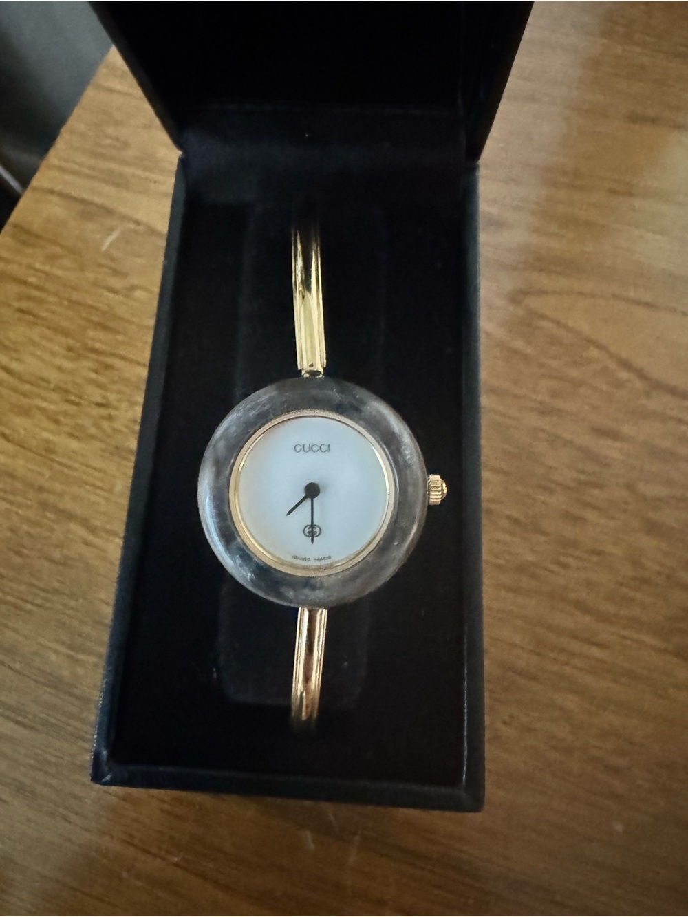 Gucci Bezel for Watch 1100L or 11/12.2 Gray/Brown marble *BEZEL ONLY*